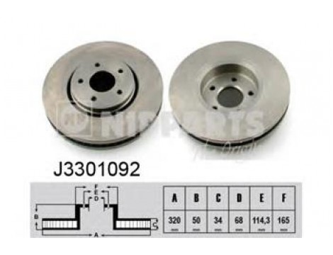 Тормозной диск передний Nipparts(J3 301 092)