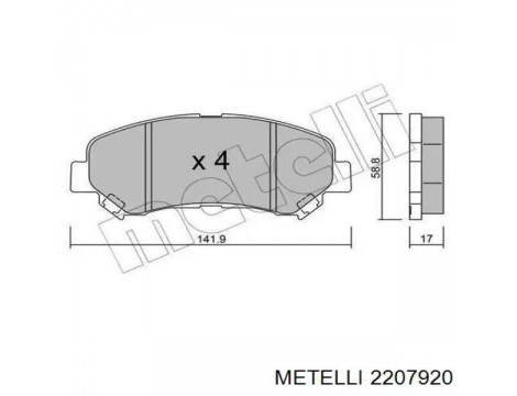 Тормозные колодки передние Metelli (22-0792-0)